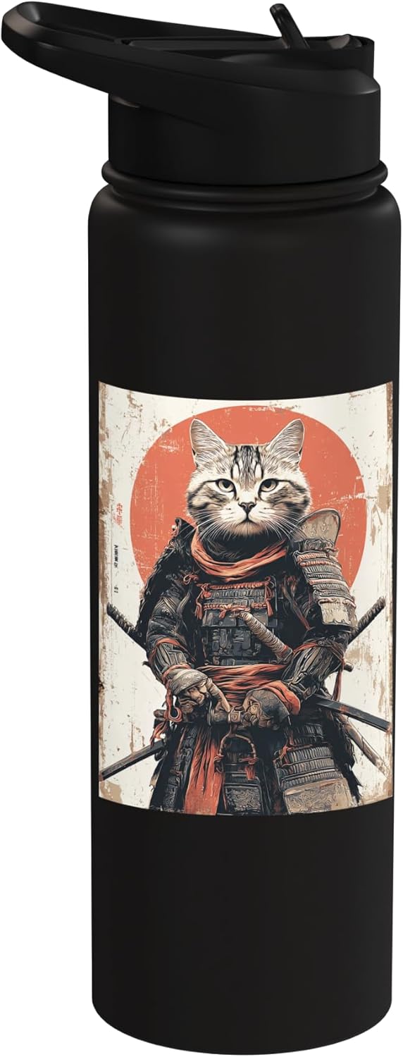 Botella agua acero inox aislada Ukiyo Kitty