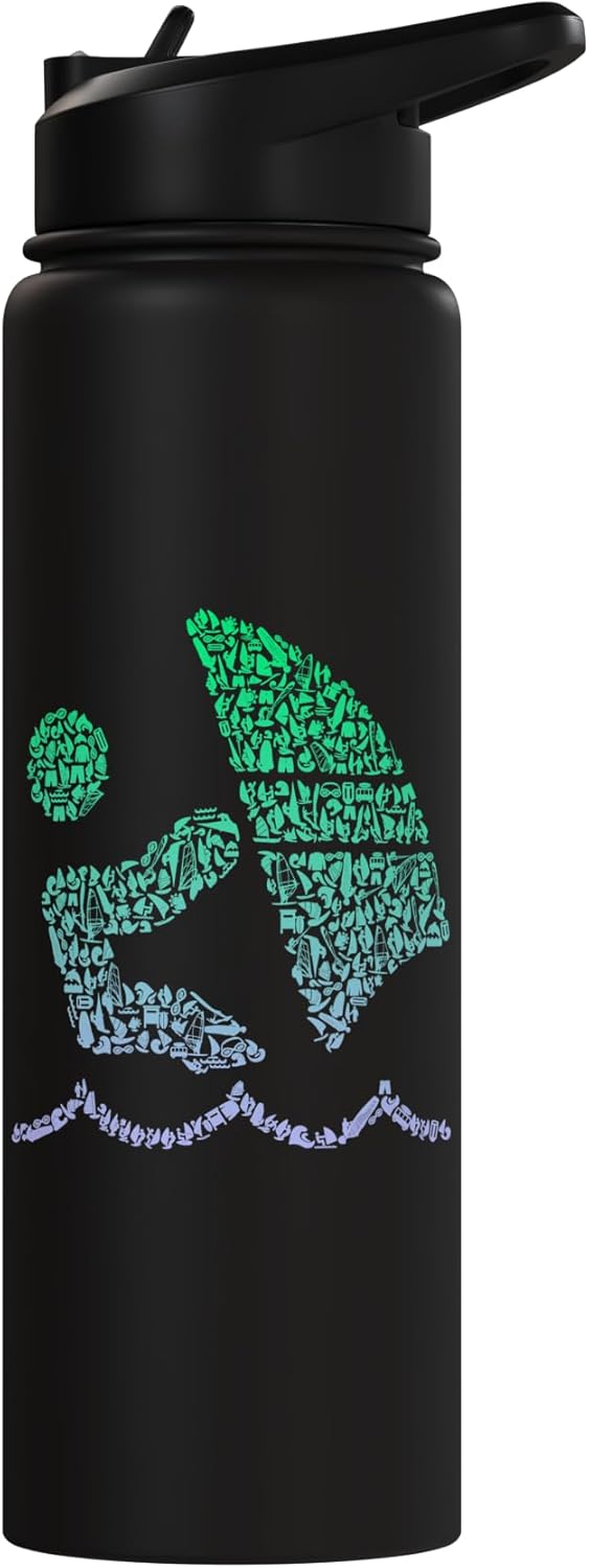 Botella de agua acero inoxidable aislada para windsurf