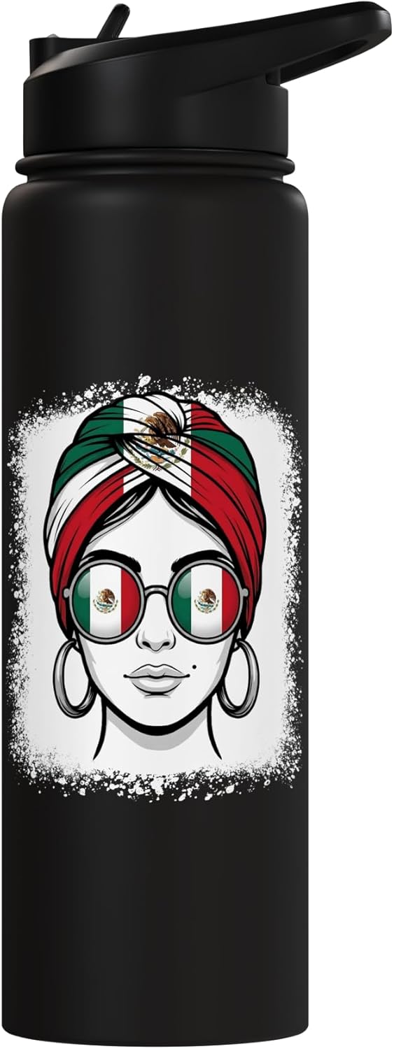 Turbante Bandera Mexicana Botella Agua Térmica Acero Inox