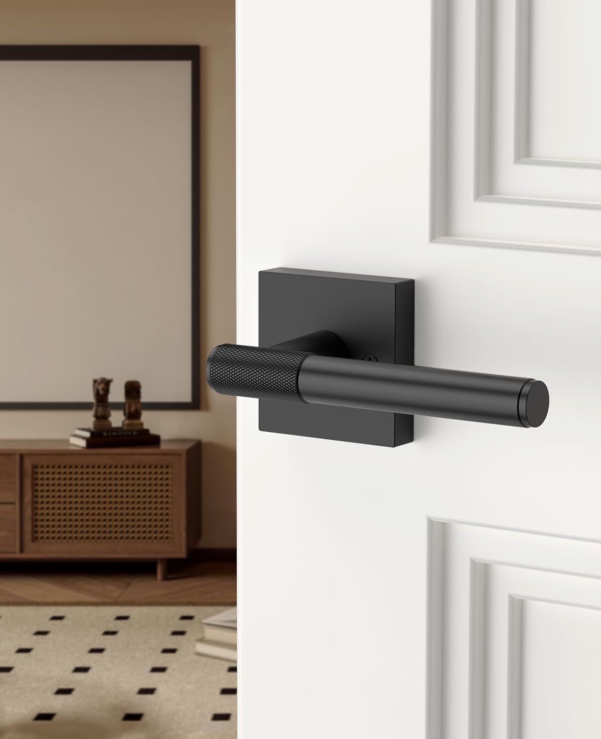 2 Pzas Manijas Puerta Falsa Negra Decorativa