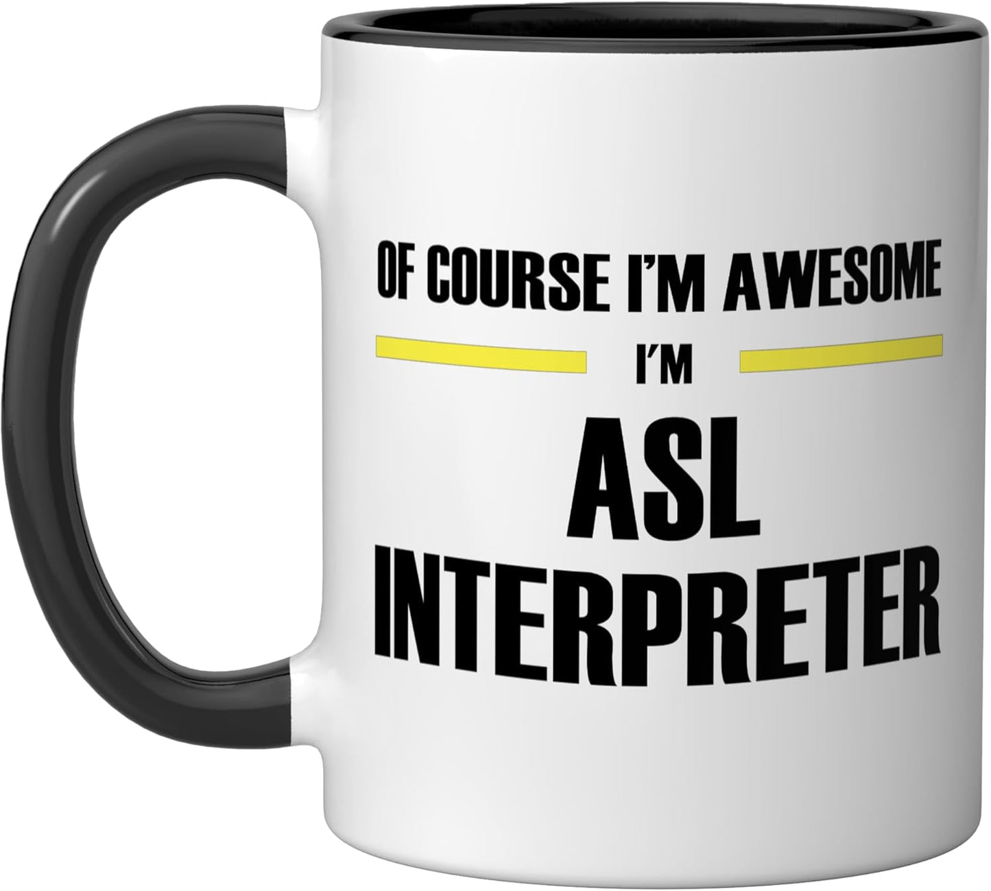 Taza Cerámica Interprete ASL Negro/Blanco