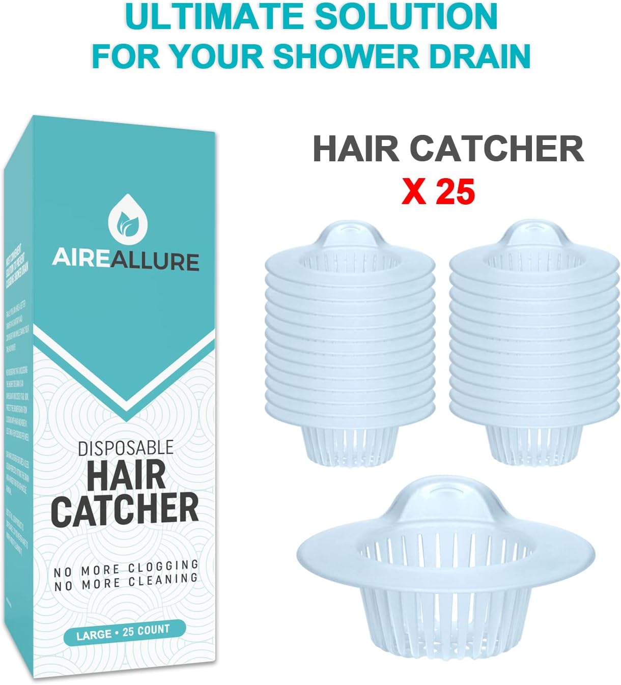 Pack 25 Atrapasuelos Baño Bañera Blanco Grande