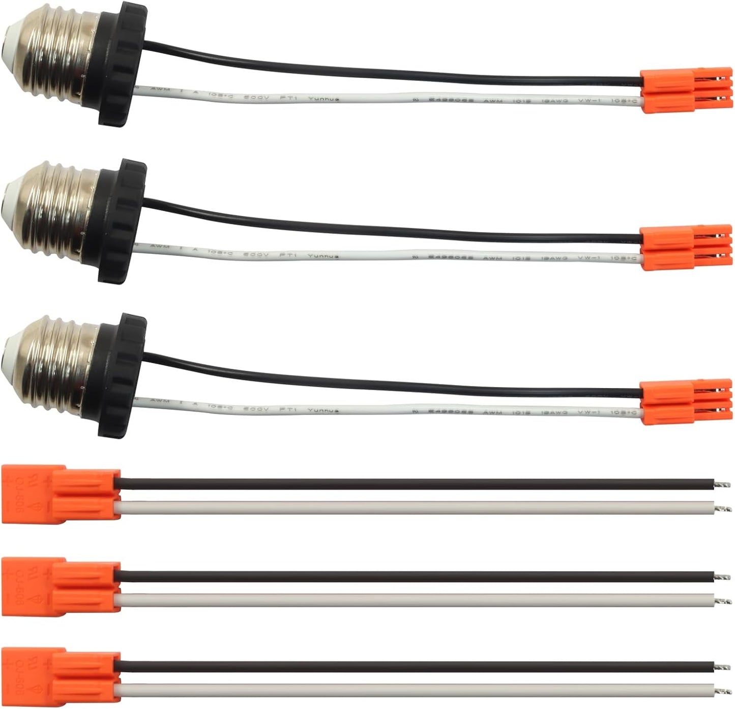 6 Adaptadores Enchufe E26 Base Macho Rosca Bombilla Led
