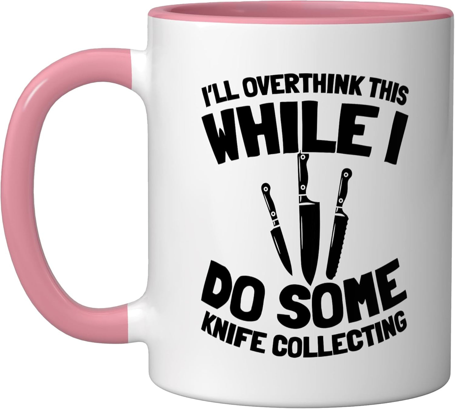 Taza Cerámica para Coleccionar Cuchillos Rosa/Blanca