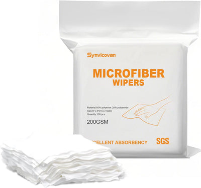 Toallitas microfibra 6x6pulg 100uds clase 100 reutilizables