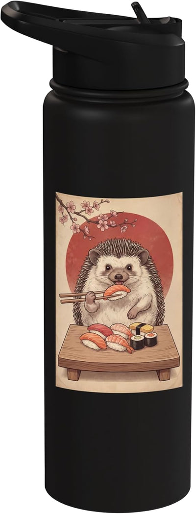 Botella agua acero inox aislada kawaii anime sushi
