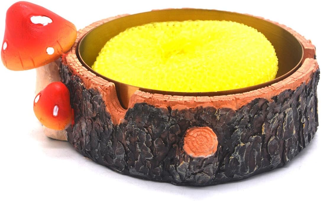 Soporte de esponja de hongos para platos de fregadero