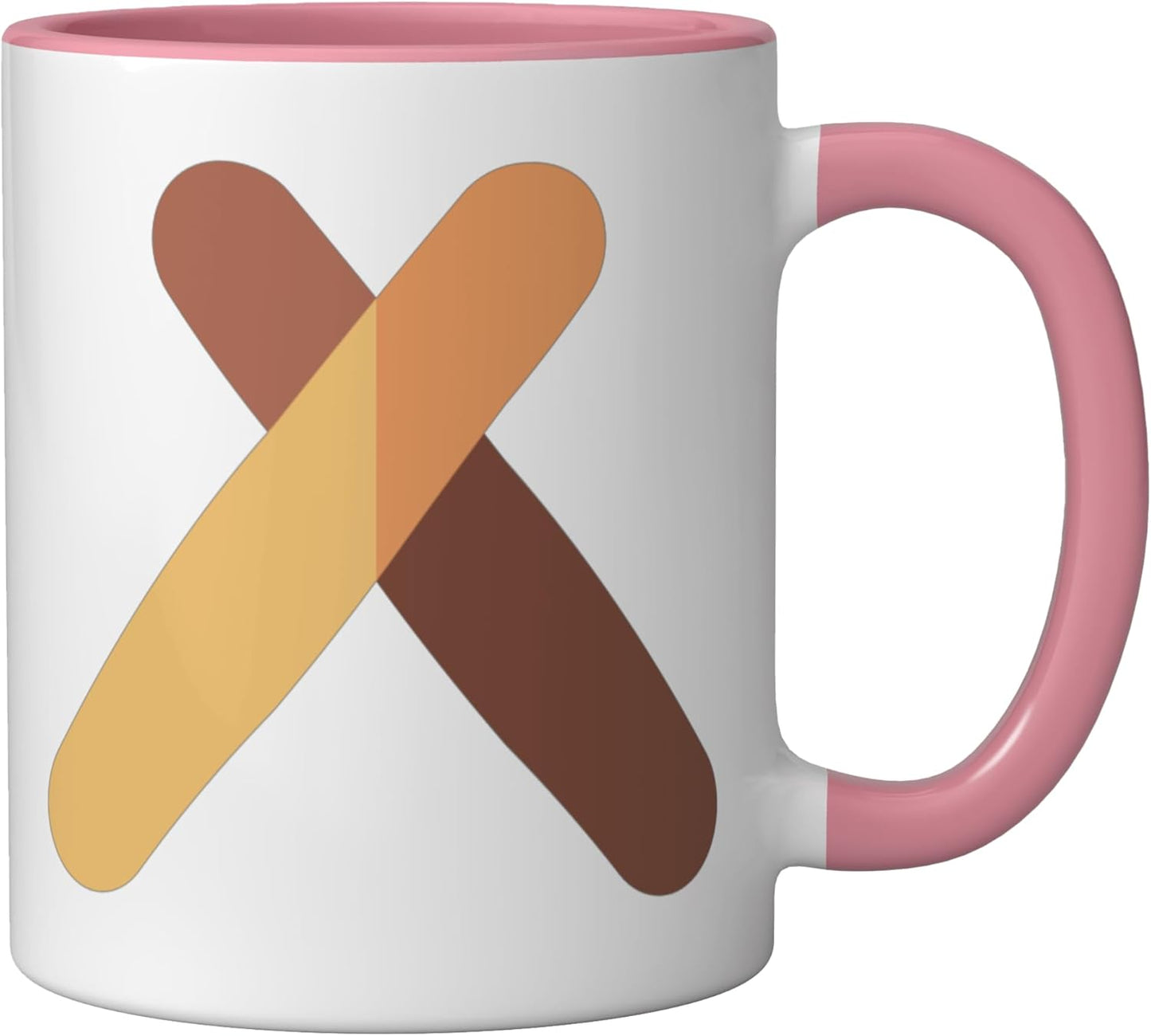 Taza cerámica brasileña cubana musical con claves pink/white