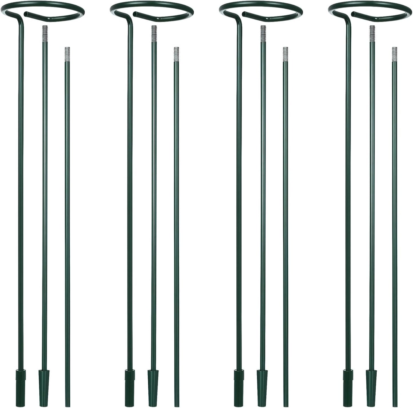 Set 4 Estacas 36pulg Soporte Flores Interiores Exteriores