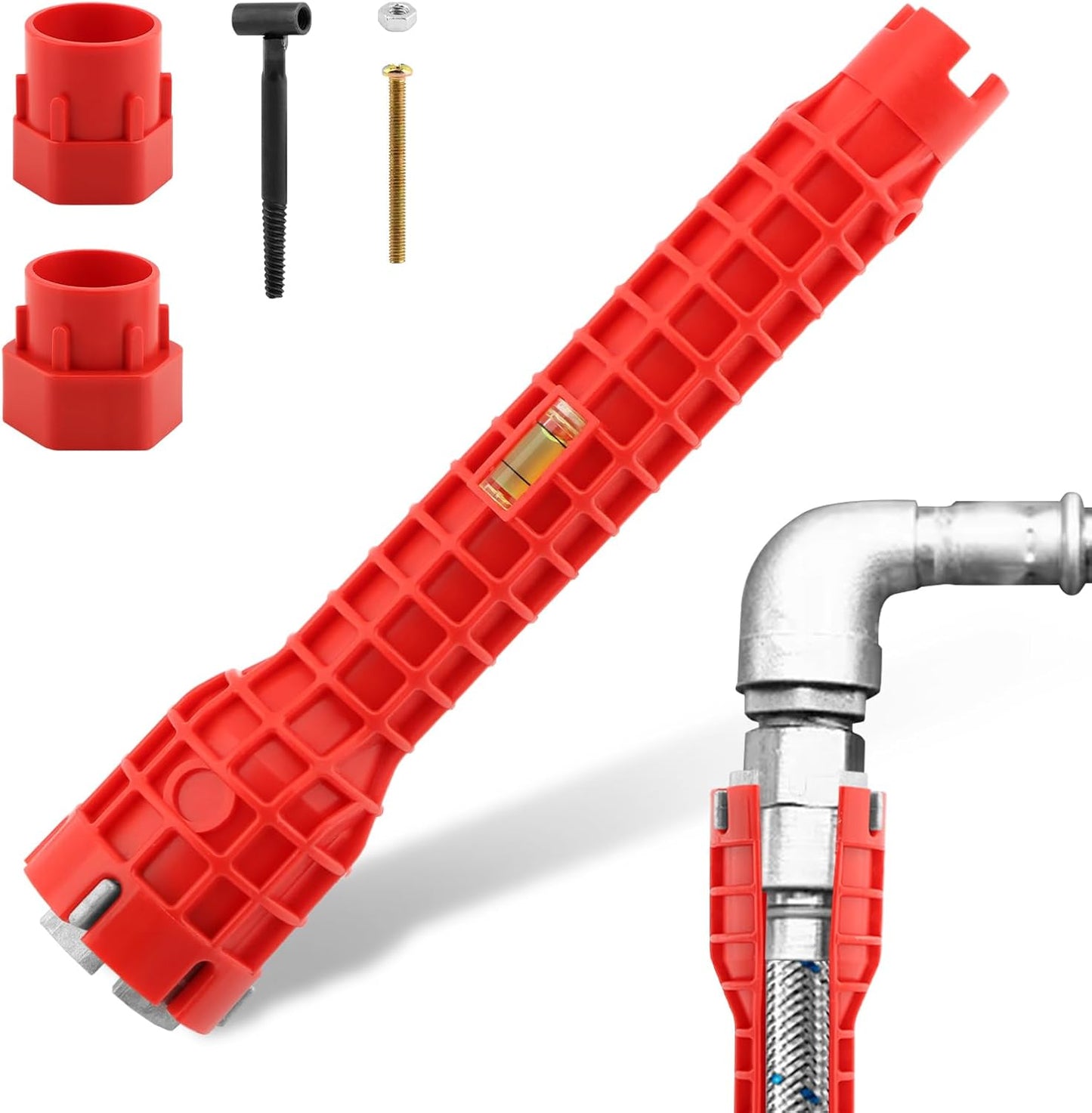 Llave de fregadero 14en1 para cocina baño inodoro rojo