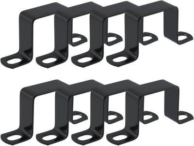 Abrazadera tubo cuadrado 1.5x1.5pulg soporte U negro paquete 8
