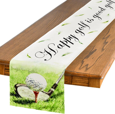 Camino de mesa de golf de acuarela Artoid para fiestas y comedor 13x72