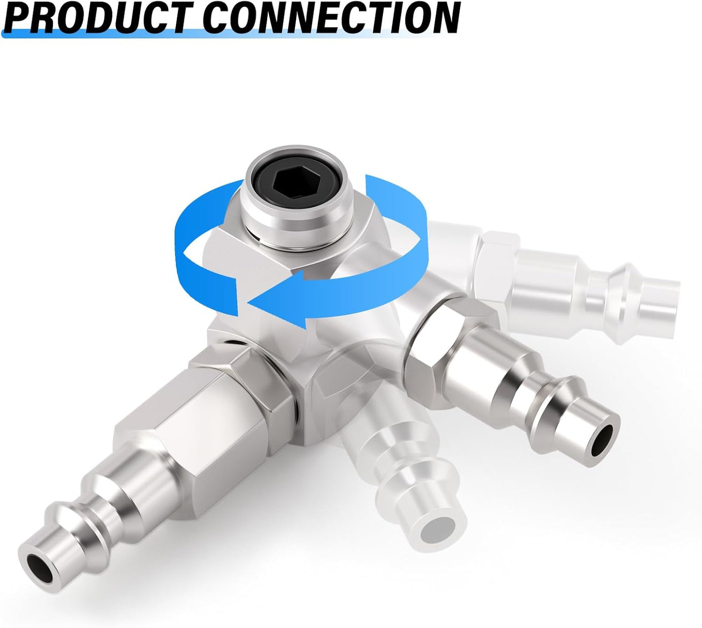 Herramienta neumática 1/4 pulg conector manguera ajuste 360