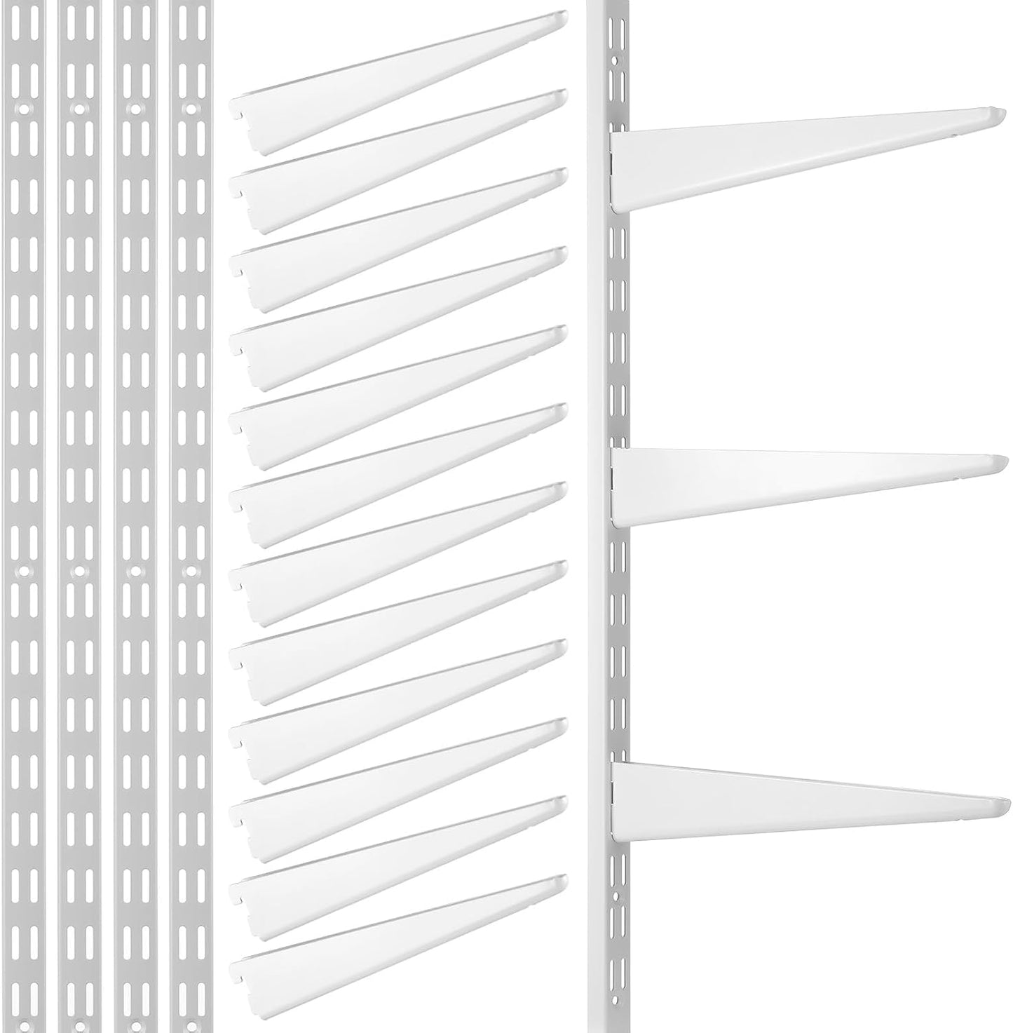 Estantería vertical doble riel blanco 25pulg soporte ajustable cocina
