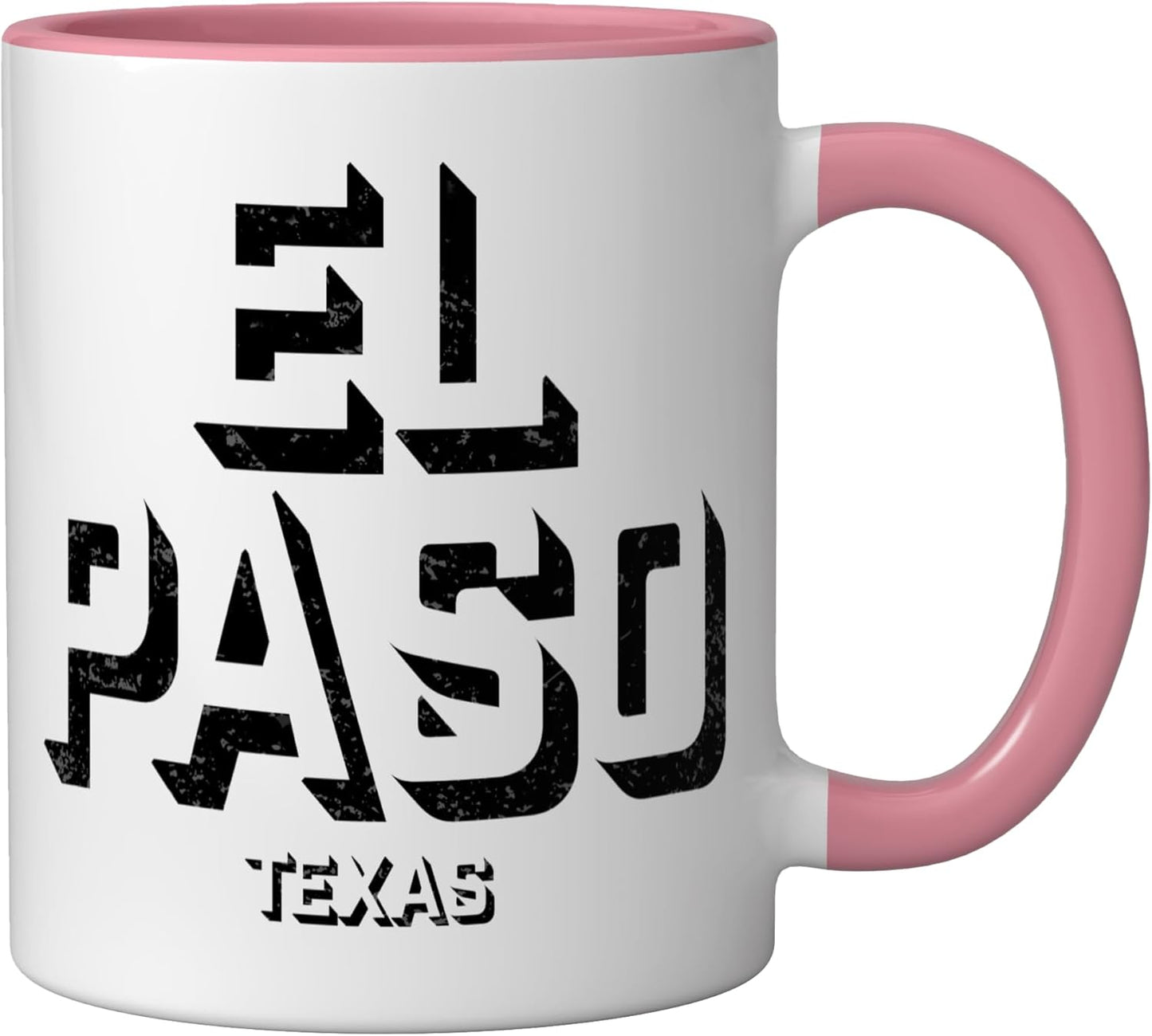 Taza cerámica bloque El Paso TX rosa/blanco