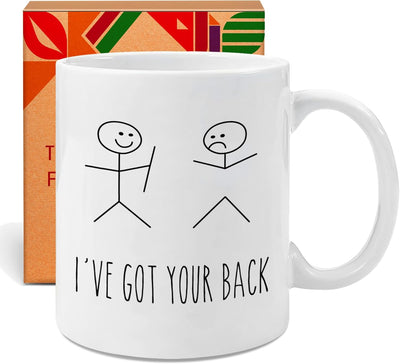 Taza de café con texto en inglés I've Got Your Back, regalo divertido para hombres