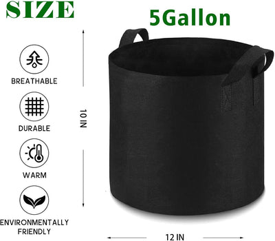 12 Pzas Bolsas Cultivo 5gal Tela No Tejida Gruesa