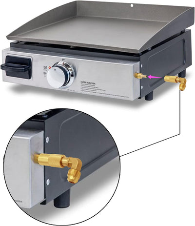 Adaptador codo propano 3/8 pulg macho para parrilla Blackstone