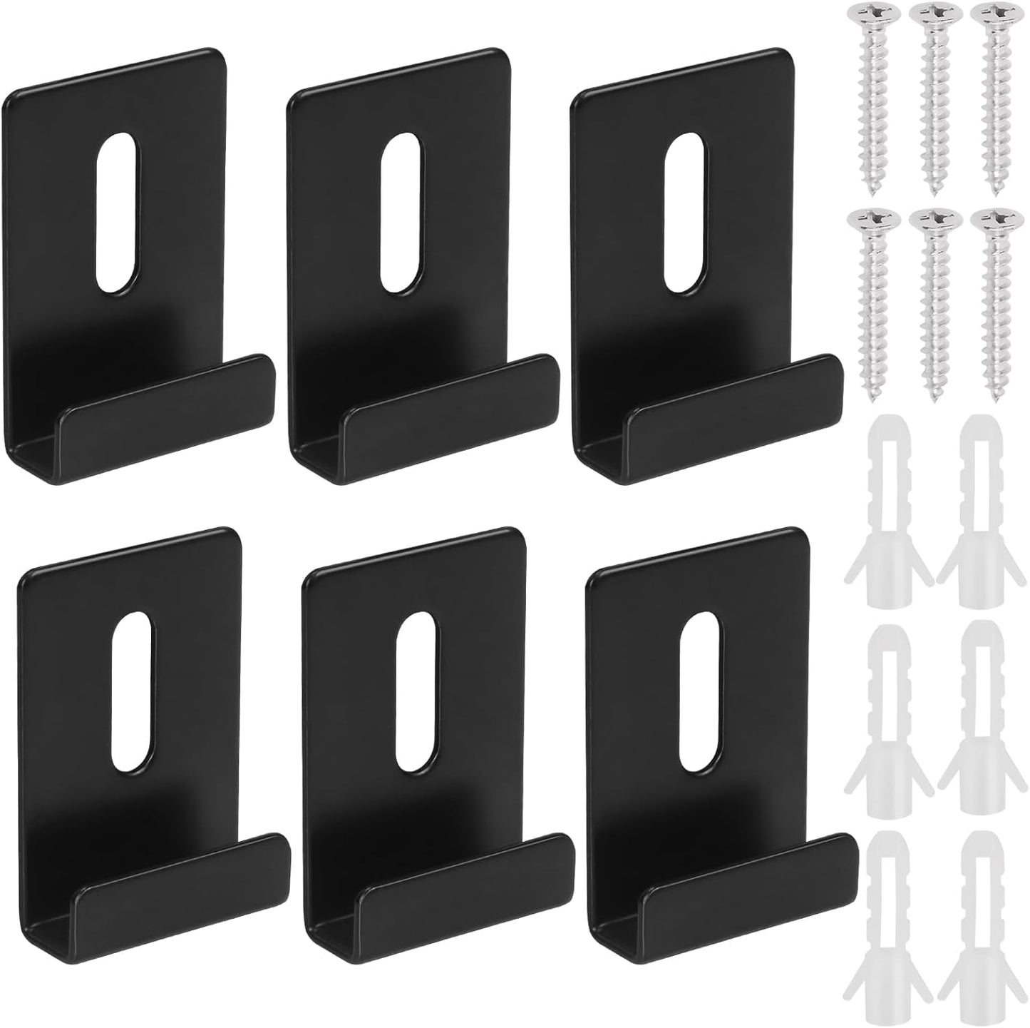Set 6 Clips Espejo Metal Negro Soporte Pesado