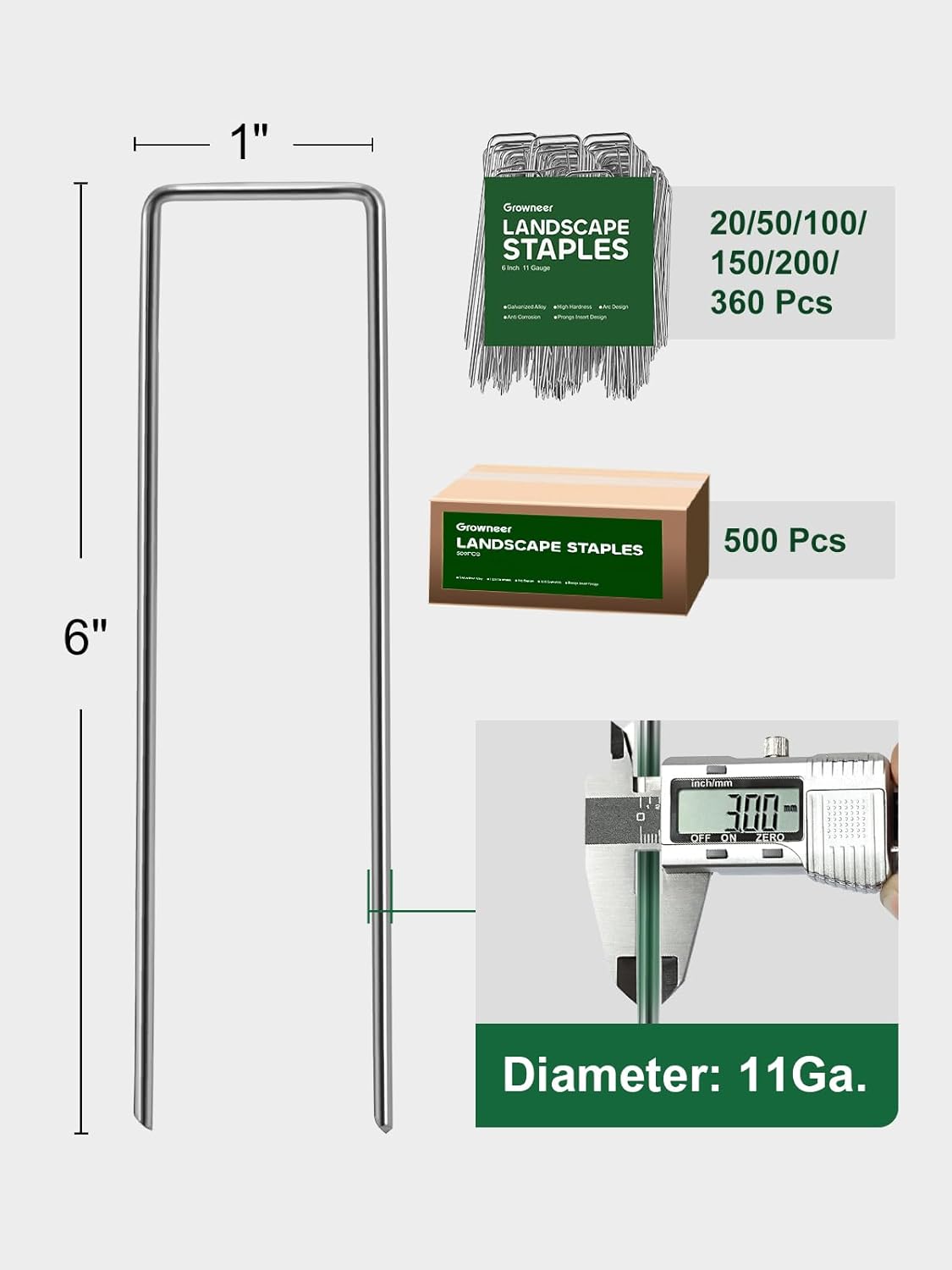 20 Estacas Jardín 6pulg Acero Galvanizado Forma U