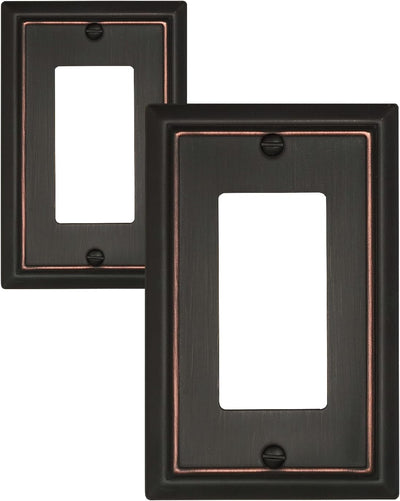 Placas interruptor metal bronce envejecido set 2