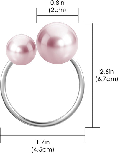 Servilleteros de perlas soporte metálico para mesa de boda y fiesta rosa