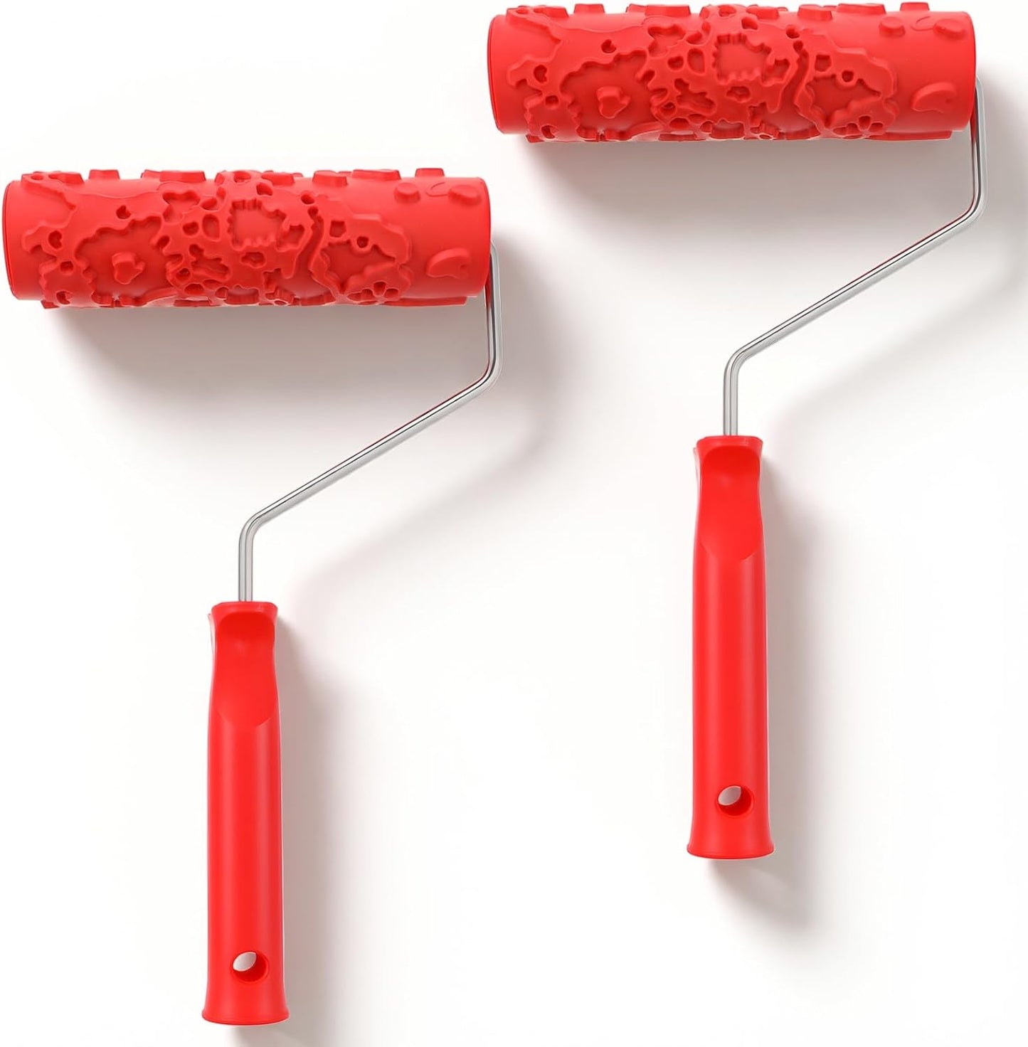 2 Rodillos Goma Textura 7pulg Estampado Ladrillo