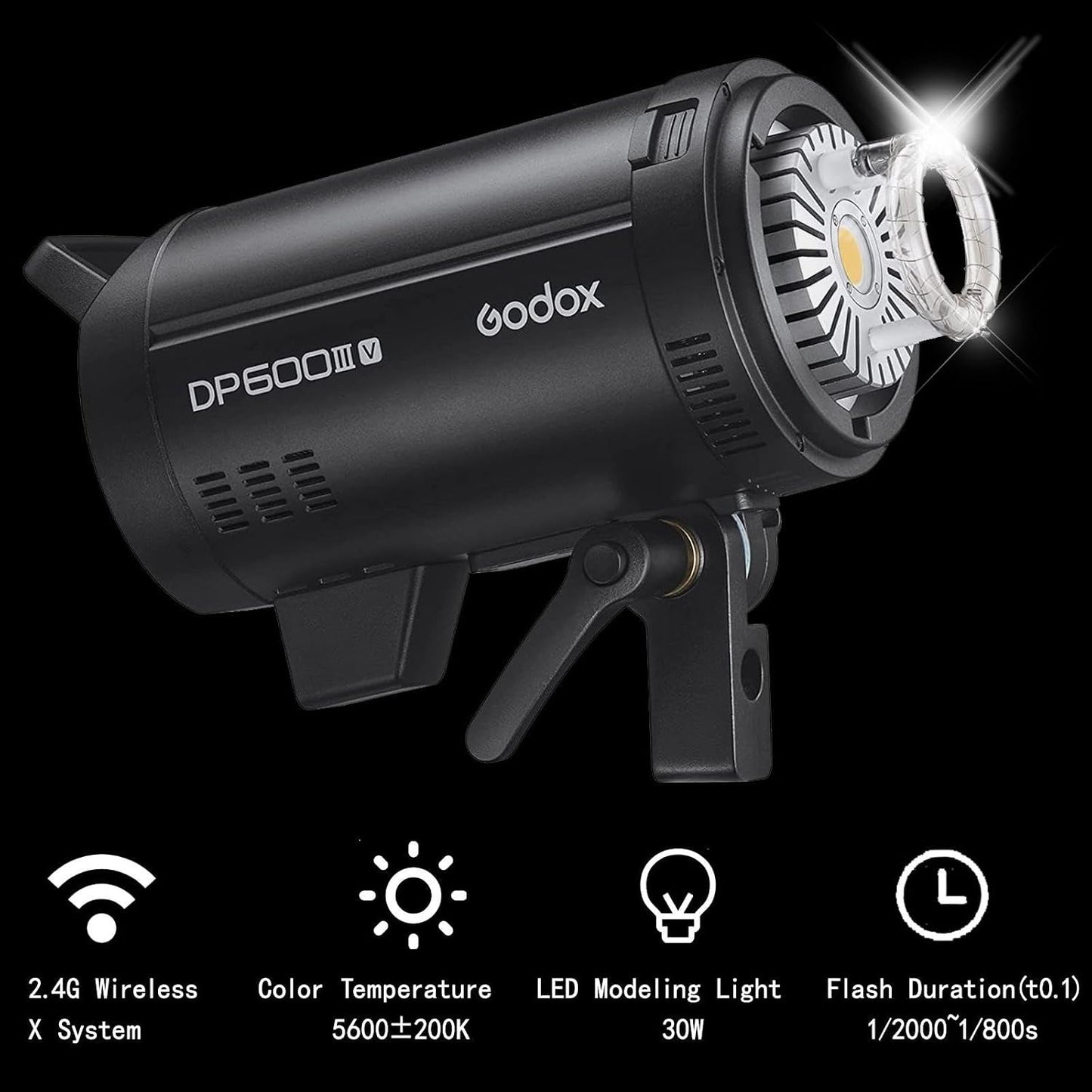 Luz flash estroboscópica profesional GN106 0.1-1s 30W LED para boda