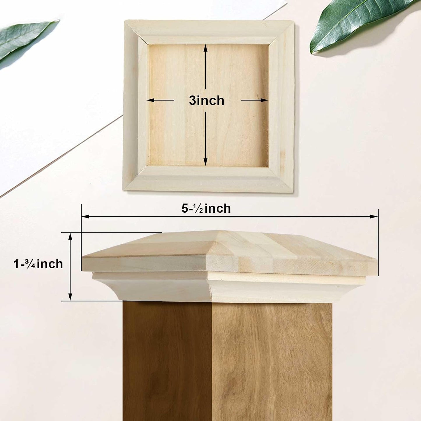 Tapa plana para poste madera álamo valla cubiertas buzón 3x3pulg