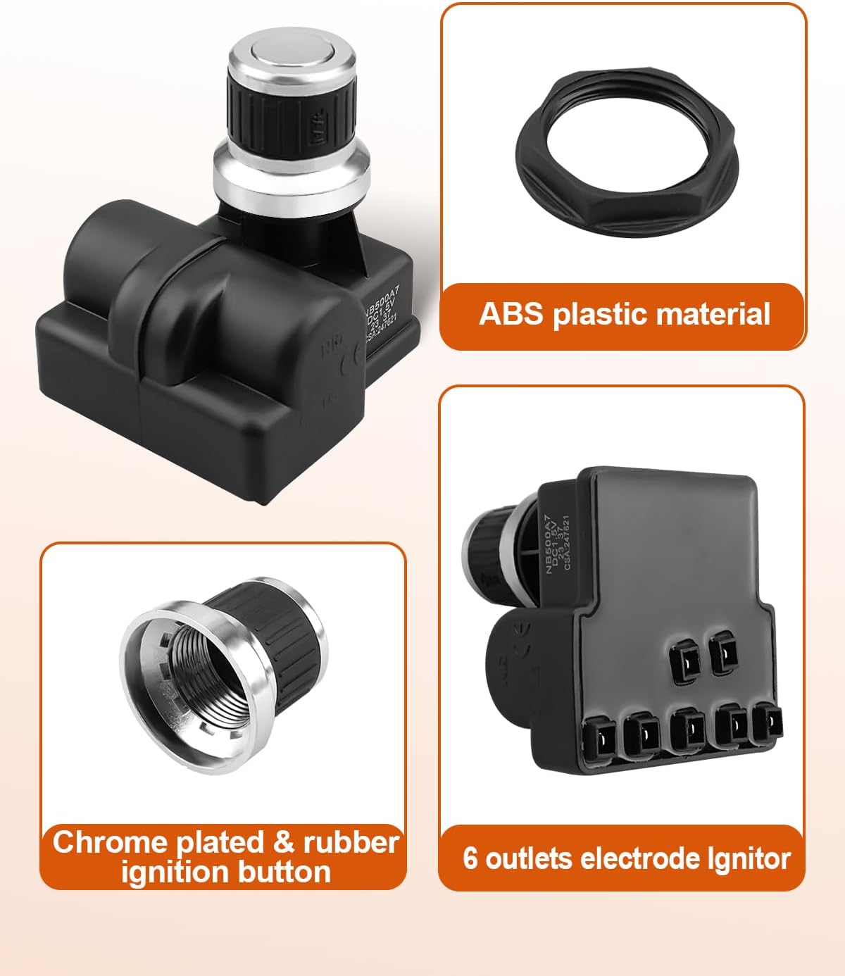 Encendedor parrilla electrónico Nexgrill 6 quemadores 720-0896B