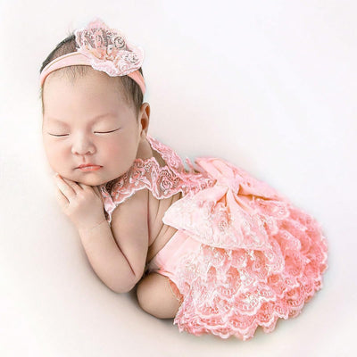 Traje foto recién nacido encaje accesorios niña
