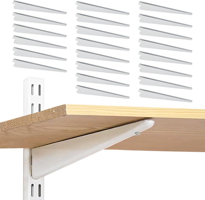 24 Soportes Estantería Ajustables 16pulg Metal Blanco