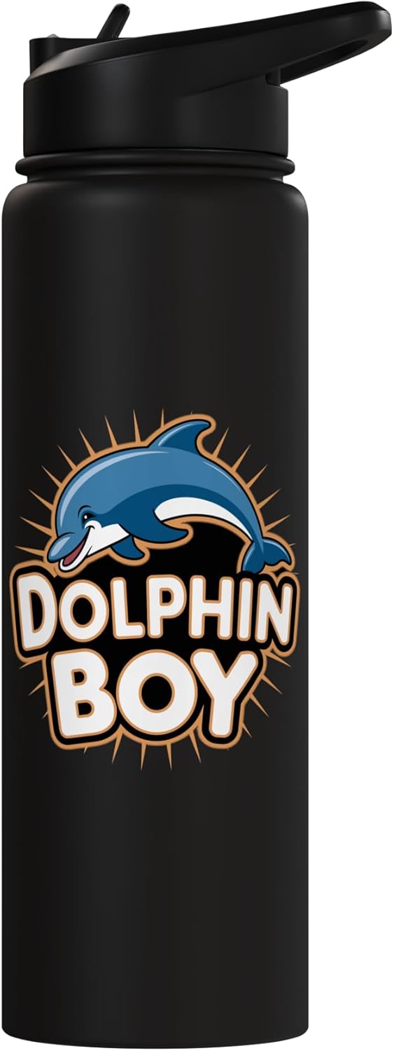 Botella de agua acero inoxidable aislada para niños Dolphin Boy