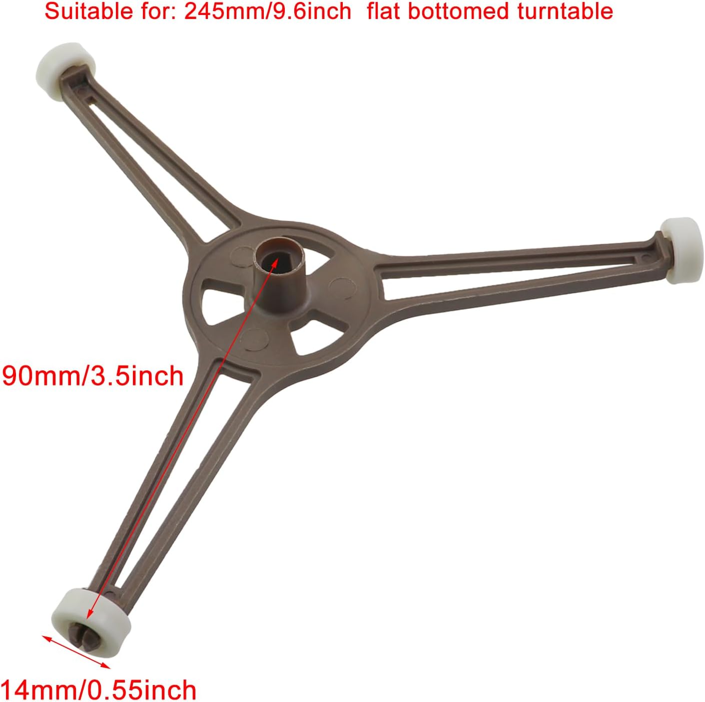 Soporte giratorio microondas 3 brazos para bandejas de vidrio