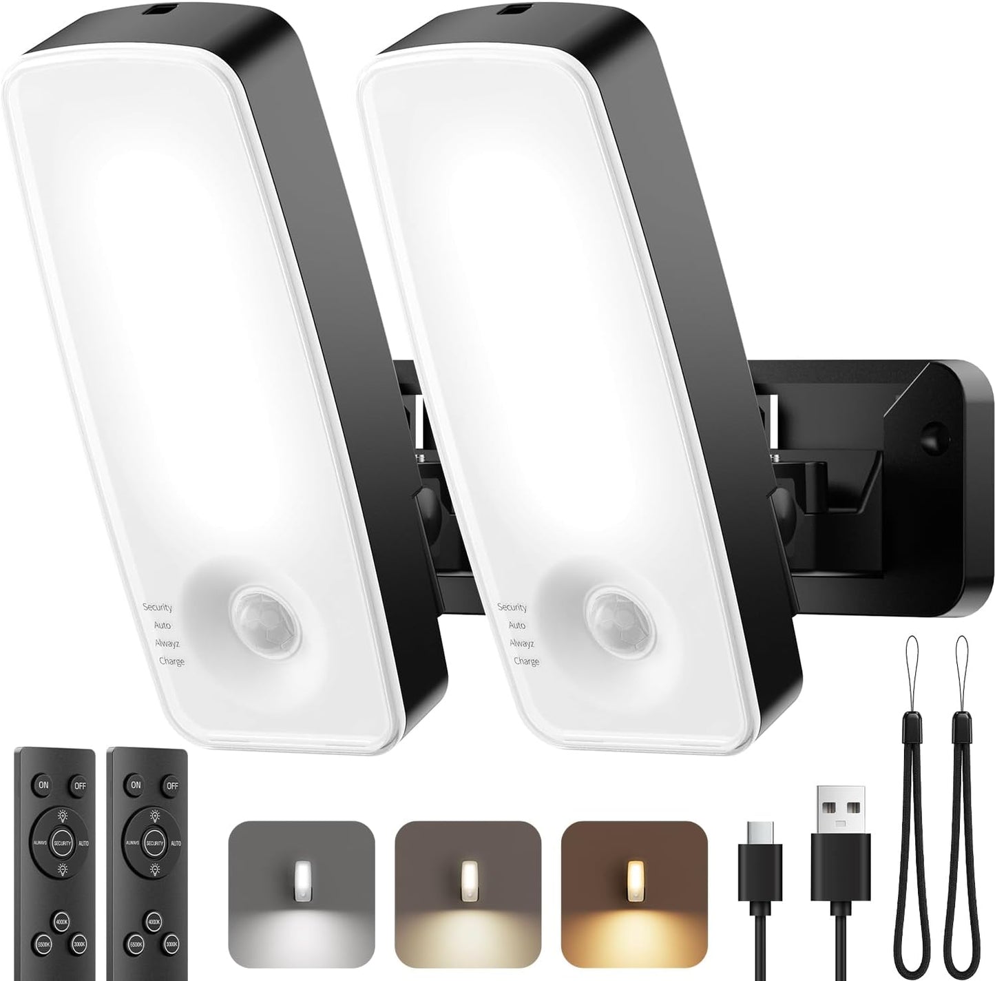 Luces inalámbricas exteriores 12000mAh sensor movimiento CCT