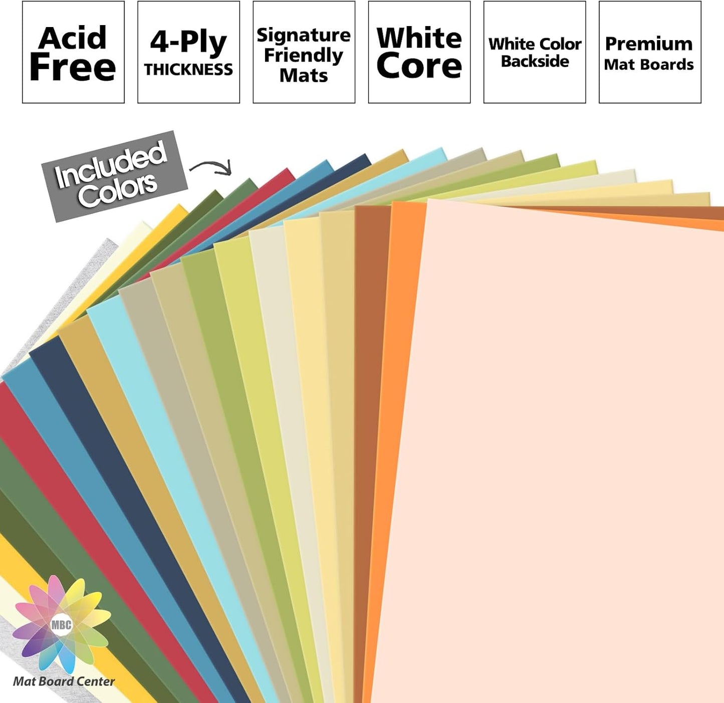20 Pzas Tableros Mate 5x7pulg varios colores para marcos
