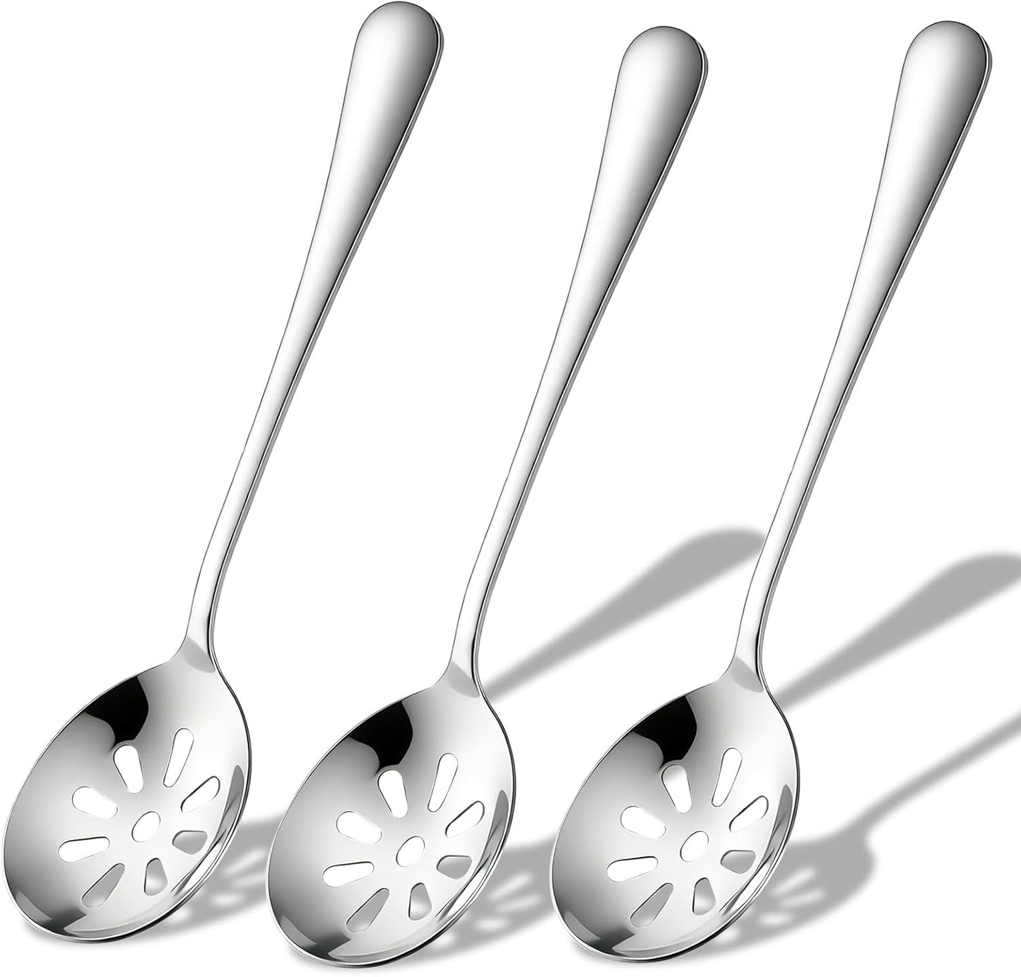 3 cucharas ranuradas de acero inoxidable antiadherentes para cocinar
