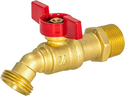 Manguera macho latón MIP 3/4 pulg válvula cuarto de vuelta