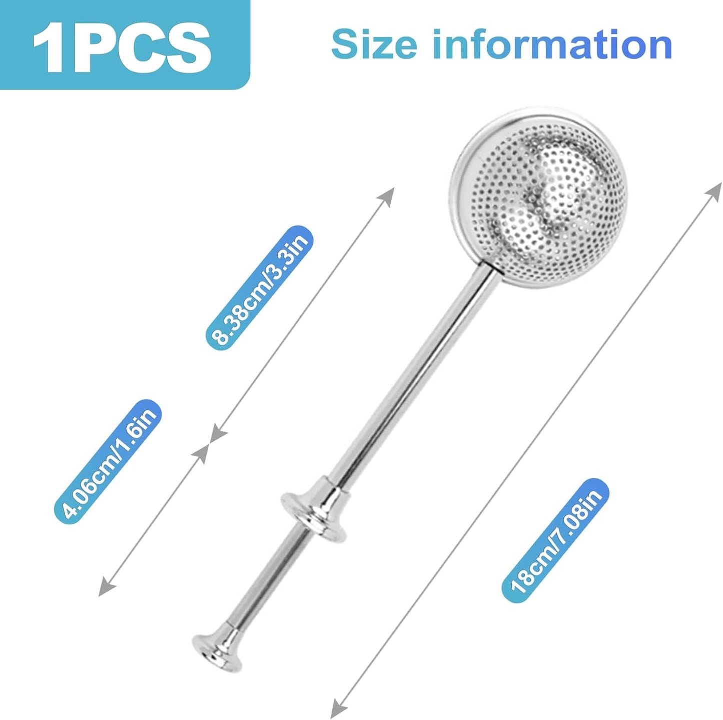 Agitador harina acero inox 304 tamiz malla fina infusor té