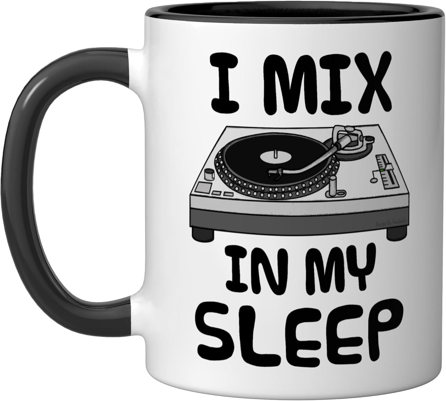 Taza cerámica para DJ productor de música negro/blanco