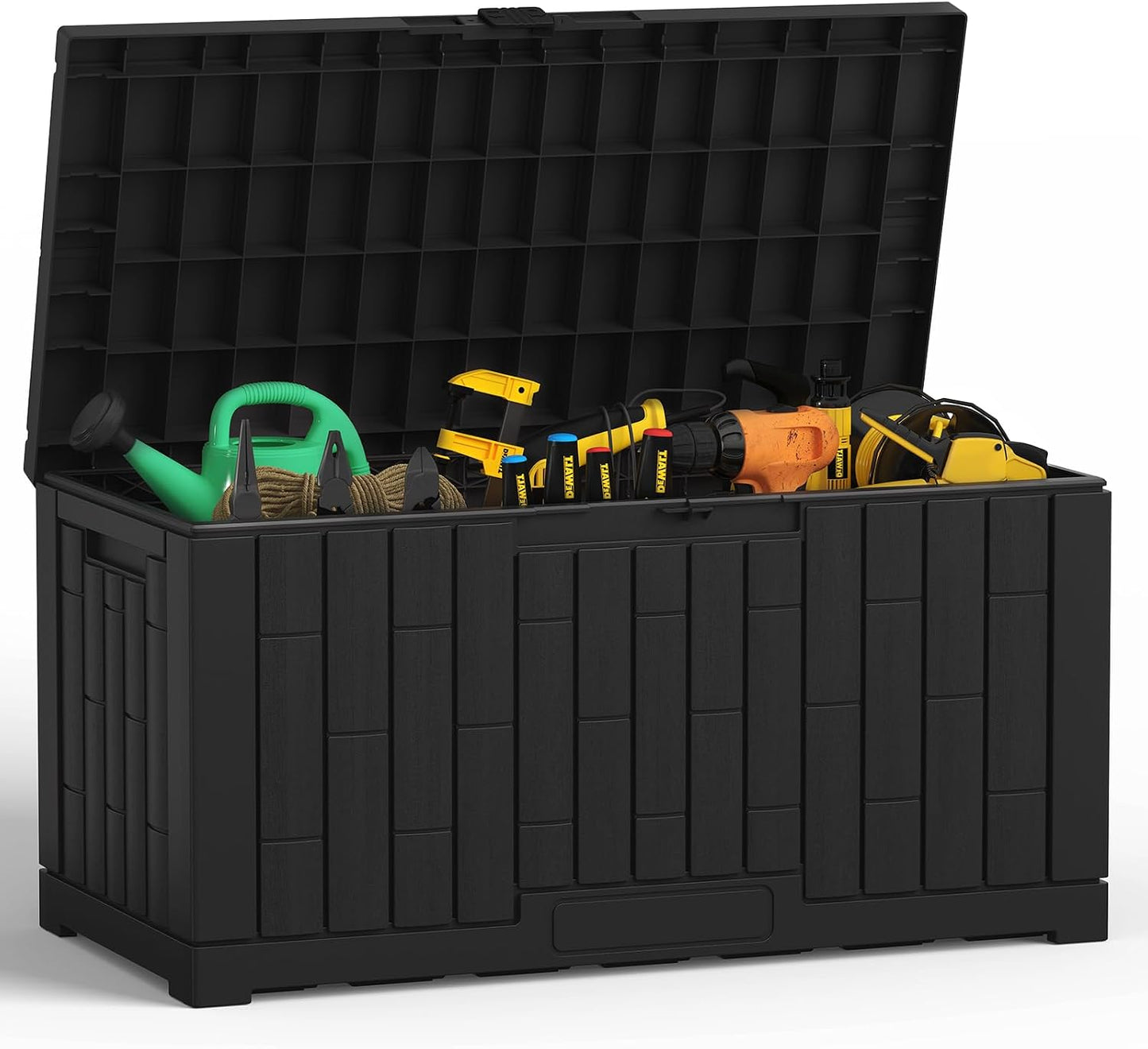 Caja almacenamiento 60gal resina UV resistente con cerradura