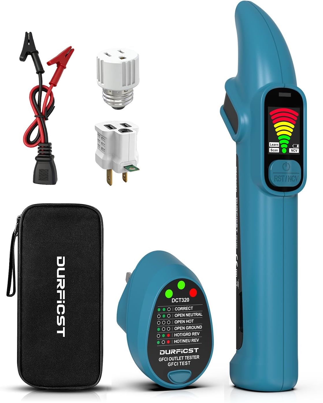 Buscador disyuntores GFCI NCV 90-135V LCD alarma