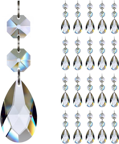 20 Pzas Cristal Lágrima Transparente Colgante Decoración
