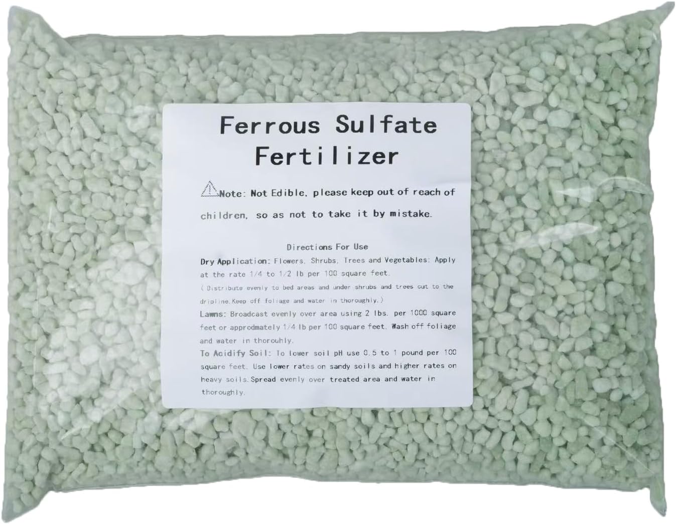 Fertilizante sulfato ferroso 20% Fe para plantas y césped