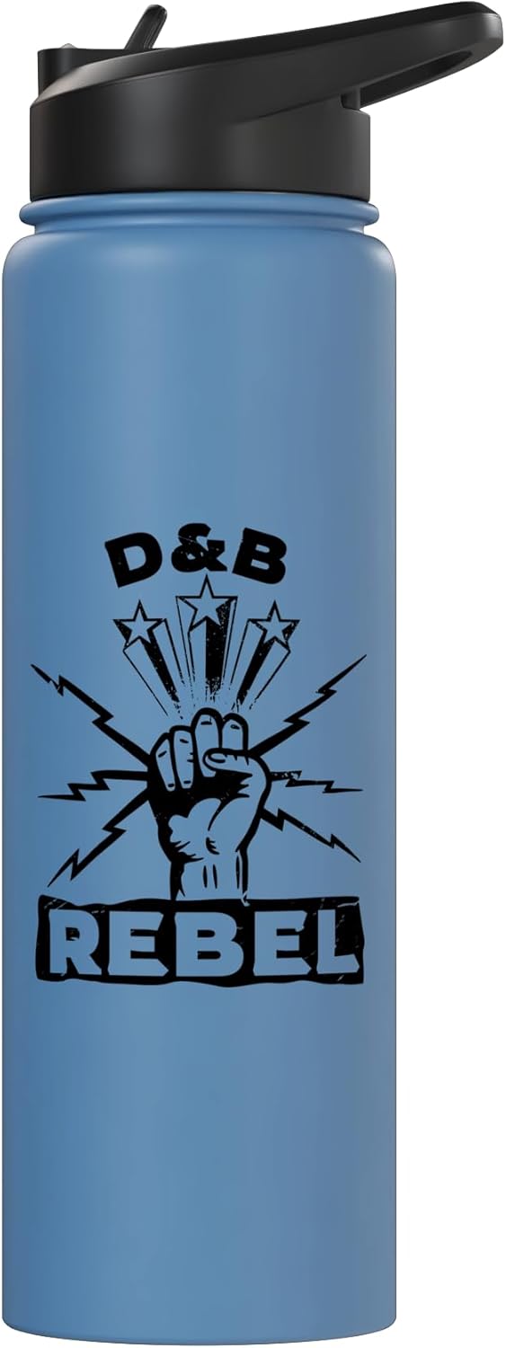 Botella de agua acero inoxidable para músico de drum y bass