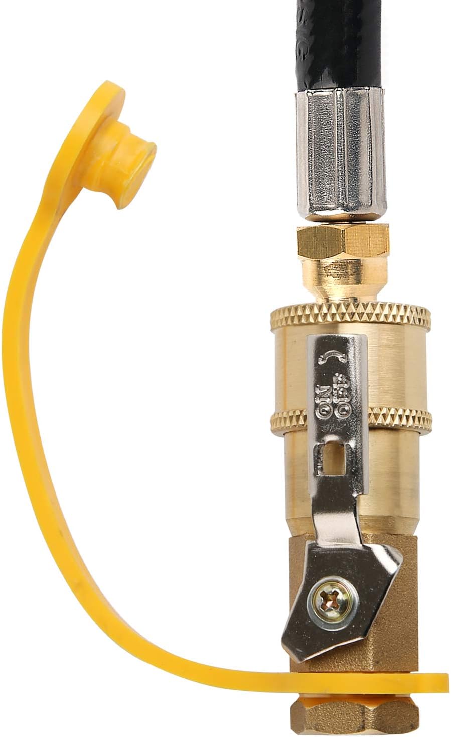 Adaptador propano RV 1/4pulg con válvula cierre