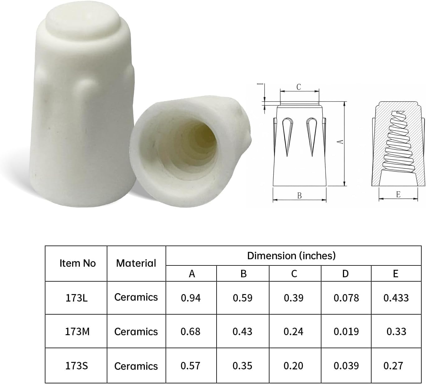 Conector alambre porcelana 25 u resiste calor