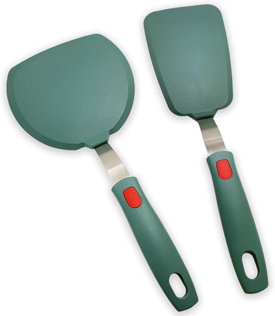 Juego de 2 espátulas de silicona para panqueques, tortilla, huevo y pescado