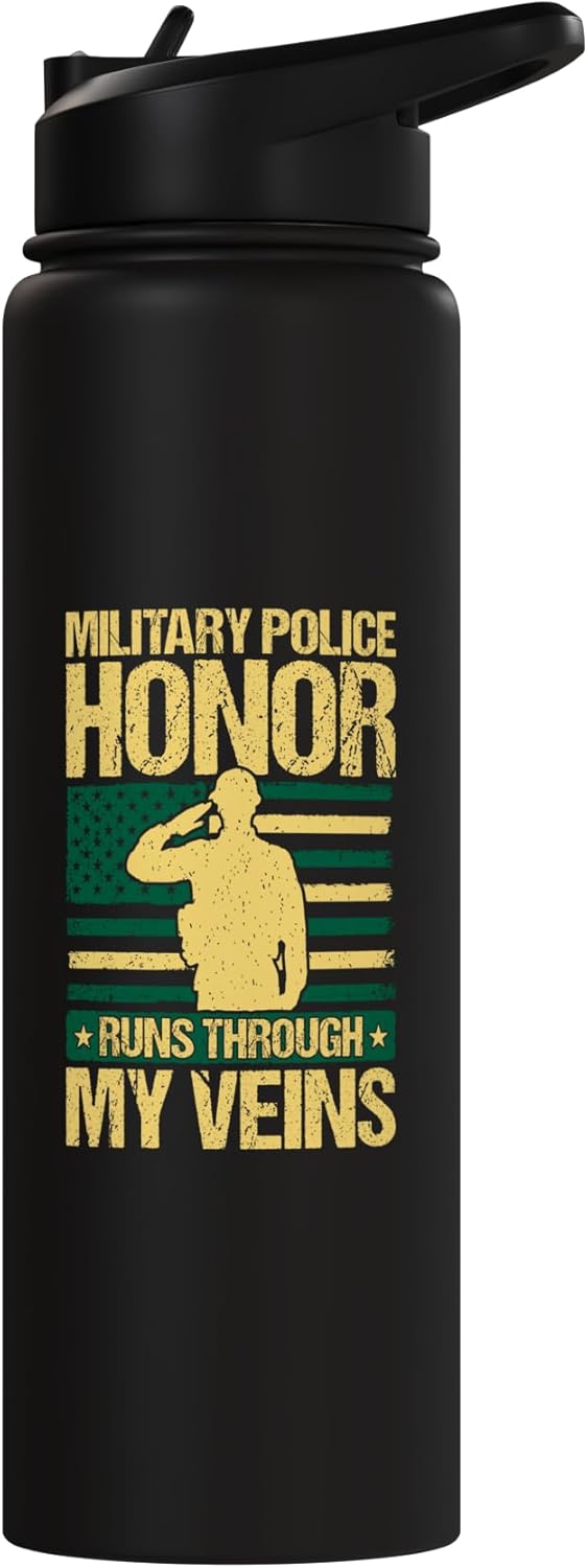 Botella de agua aislada acero inoxidable para policía militar