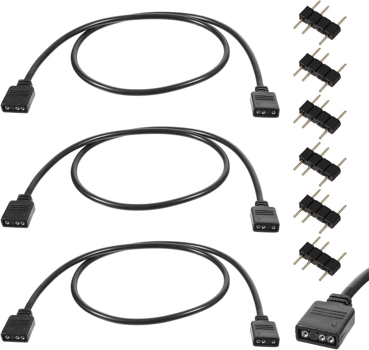 Paquete 3 Cables Extensión ARGB 5V 3 Pines Hembra a Hembra